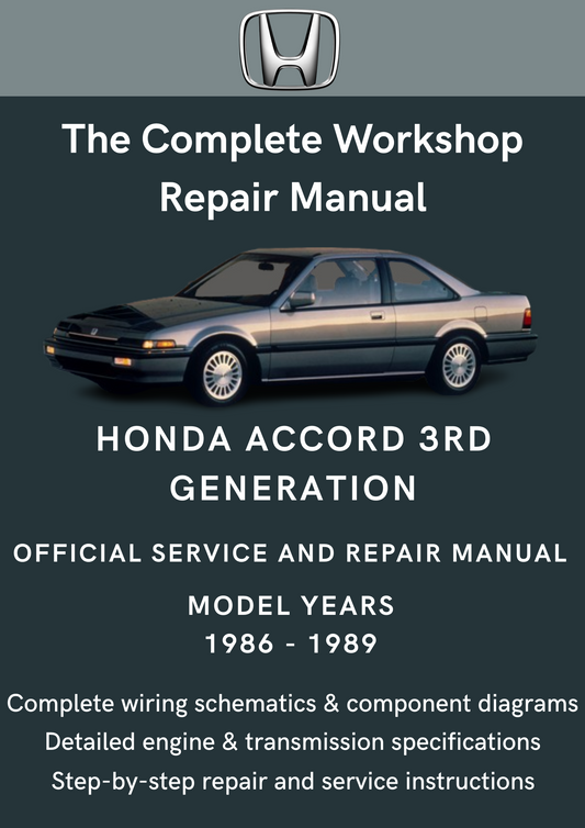 Honda Accord 3rd Generation (1986-1989) Workshop Manual